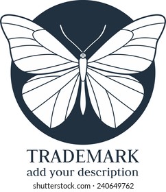 Butterfly wings isolated vector icon logo 
