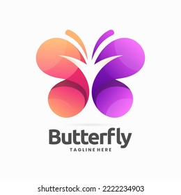 butterfly wings logo, colorful butterfly logo design