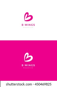 Butterfly wings logo template.