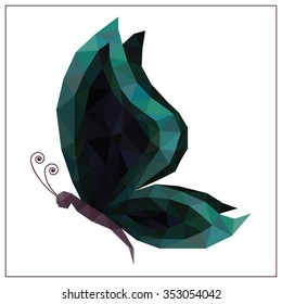 Butterfly Wings. Low Polygon Vector