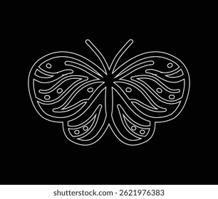 butterfly wings ornament design outline icon symbol