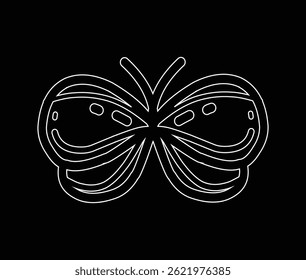 butterfly wings ornament design outline icon symbol