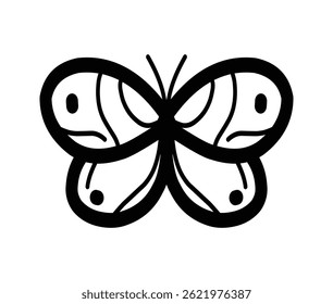 butterfly wings ornament design outline icon symbol