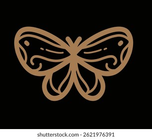 butterfly wings ornament design outline icon symbol