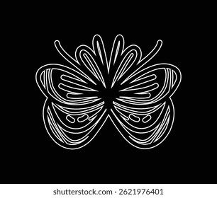 butterfly wings ornament design outline icon symbol
