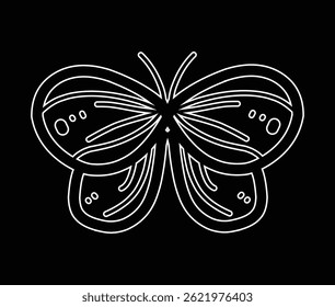butterfly wings ornament design outline icon symbol
