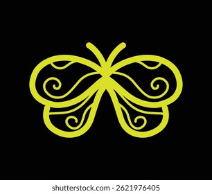 butterfly wings ornament design outline icon symbol