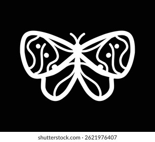 butterfly wings ornament design outline icon symbol