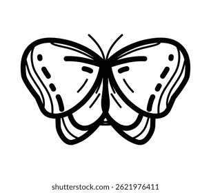 butterfly wings ornament design outline icon symbol