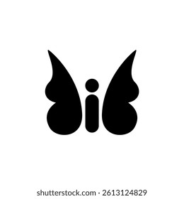 Butterfly wings silhouette vector icon
