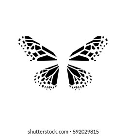 Butterfly wings vector emblem