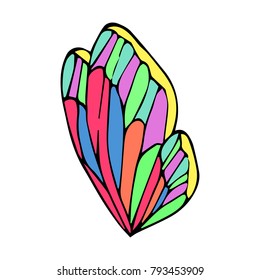Butterfly wings vector illustration. Doodle style. Design, print, logo, decor, textile, paper.