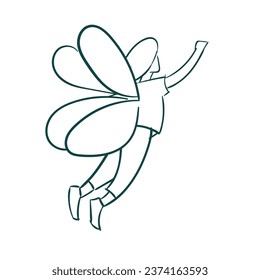 butterfly wings vector sketch simple doodle hand drawn line illustration isolated abstract sign symbol clip art