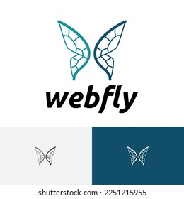 Butterfly Wings Web Internet Technology Animal Nature  Business Logo
