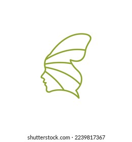 butterfly woman face logo design vector sign