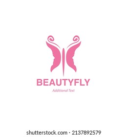 Butterfly Woman Logo. a logo composed of two female faces and a butterfly. suitable for beauty business, spa, cosmetic, salon, make-up, fashion and the others.