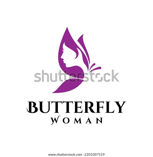 Butterfly Woman Logo Design Vector Stock Vector (Royalty Free ...