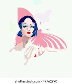 Butterfly woman vector