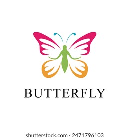 butterfly women logo design concept idea