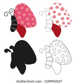 butterfly worksheet vector design