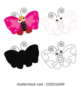 butterfly worksheet vector design for kid