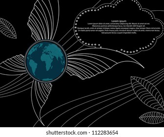 butterfly with a world map
