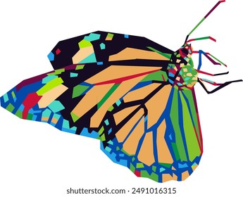 butterfly in wpap colorful vector style