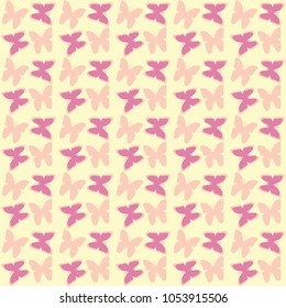 Butterfly yellow background seamless vector illustration