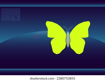 Butterfly yellow. Vector illustration of a butterfly in yellow. There is no war in Ukraine. Support Ukraine.