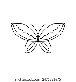 Butterfly zentangle adult coloring page mandala intricate line art. Simple Butterfly Line Art For Coloring Book.