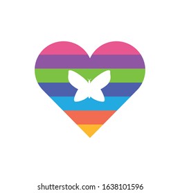 Butterfly of zero discrimination day, flat style icon vector illustration design