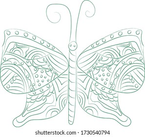 butterfly.antistress coloring book for children and adults.white background.vector.