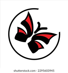 Butterfly,Arts, circle vector logo design