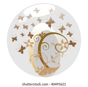 Butterflyes and flowers. Vector illustration