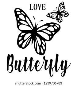 Love Yourself Positive Butterfly Quote Butterflies Stock Vector ...