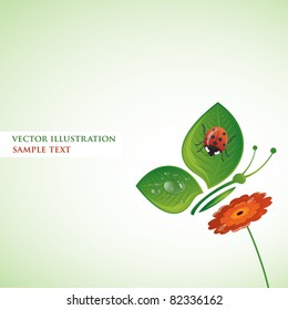 Butterfly-leaf on the flower, vector illustration
