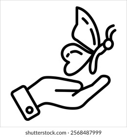 Butterflyrelease Icon Element For Design
