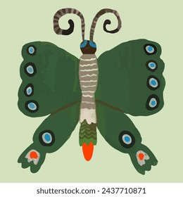 Butterflys dragonfly and ladybug. watercolor painting vector of cute insect. isolated animal illustration.