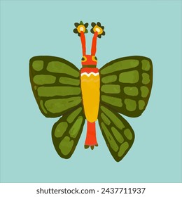 Butterflys dragonfly and ladybug. watercolor painting vector of cute insect. isolated animal illustration.