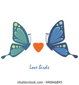 Butterfly's in love vector illustration 