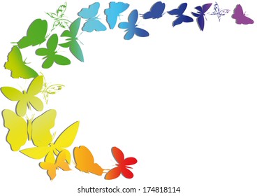  butterflys on white background