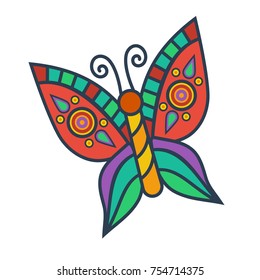 Butterflysimple colorful vector icon
