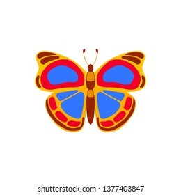butterfly,stylized, vector illustration isolated on white background
