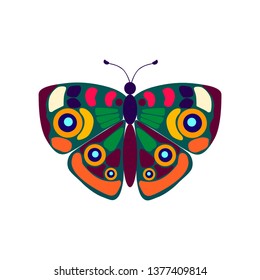 butterfly,stylized, vector illustration isolated on white background