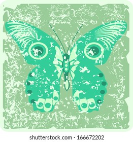  Butterfly-vintage background
