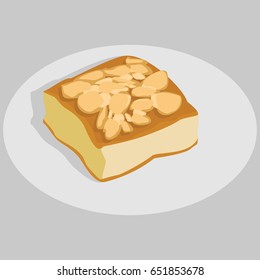 Butterkuchen cake vector illustration