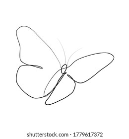 Butterly one line graphic vector for Tattoo