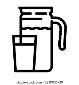 Buttermilk Milk Product Line Icon Vector. Buttermilk Milk Product Sign. Isolated Contour Symbol Black Illustration