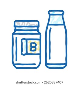 buttermilk product dairy doodle icon sketch vector. buttermilk product dairy sign. isolated symbol illustration