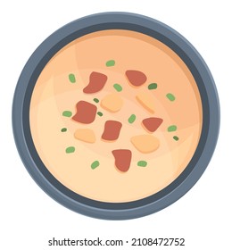 Butternut cream soup icon cartoon vector. Hot bowl. Curry food